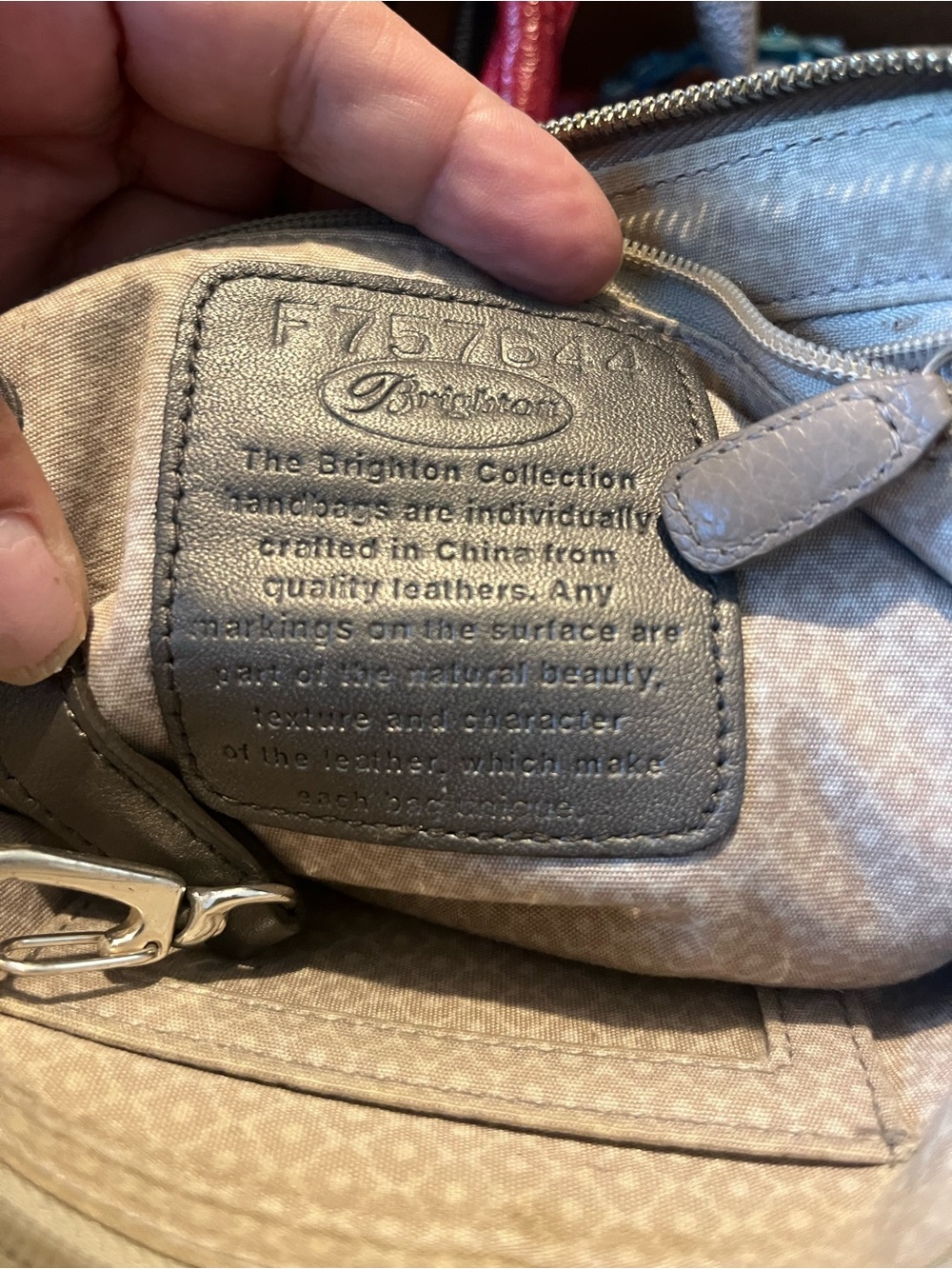 Brighton Light Gray Leather Shoulder Bag